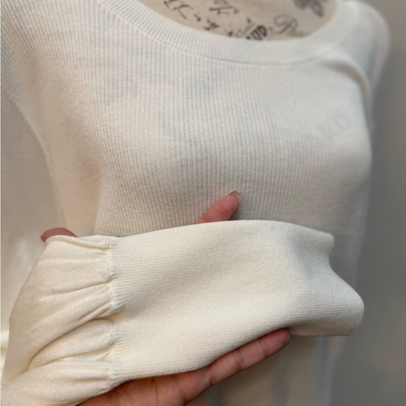 NWOT Knit White Sweater - Picture 3 of 4